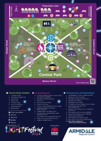 Armidale Light Festival Map